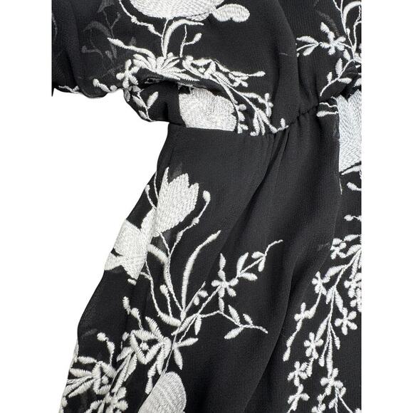 NEW Alice and Olivia Holden Embroidered Cold-Shoulder Dress  Size Large - Picture 6 of 12